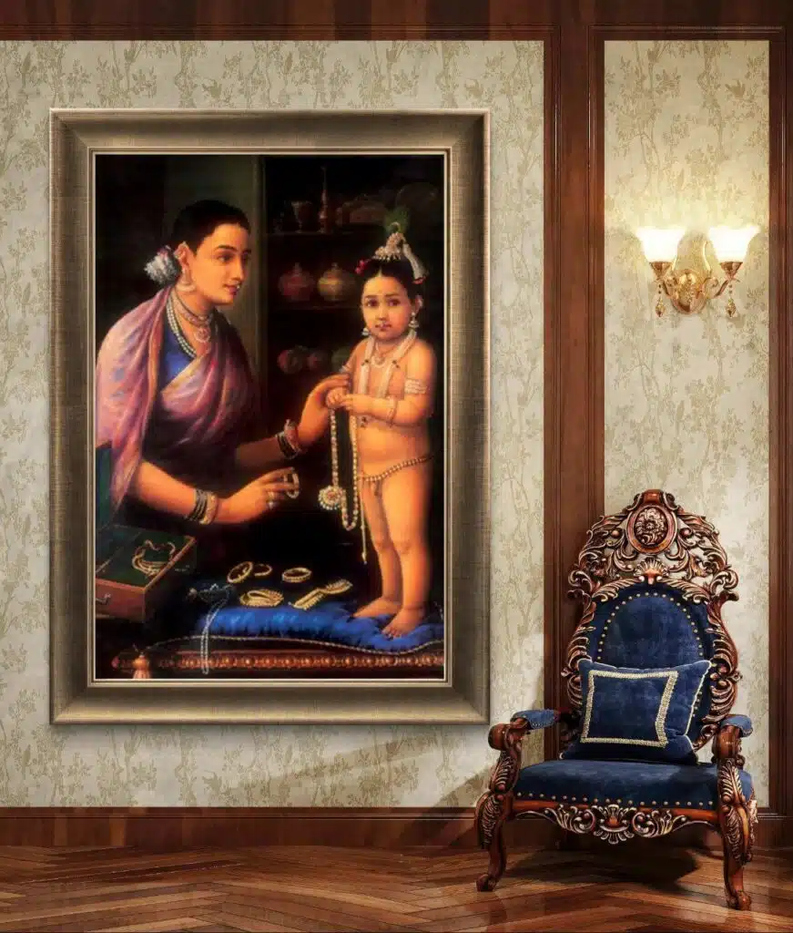 Raja Ravivarma's Painting of Krishna and Yashodha