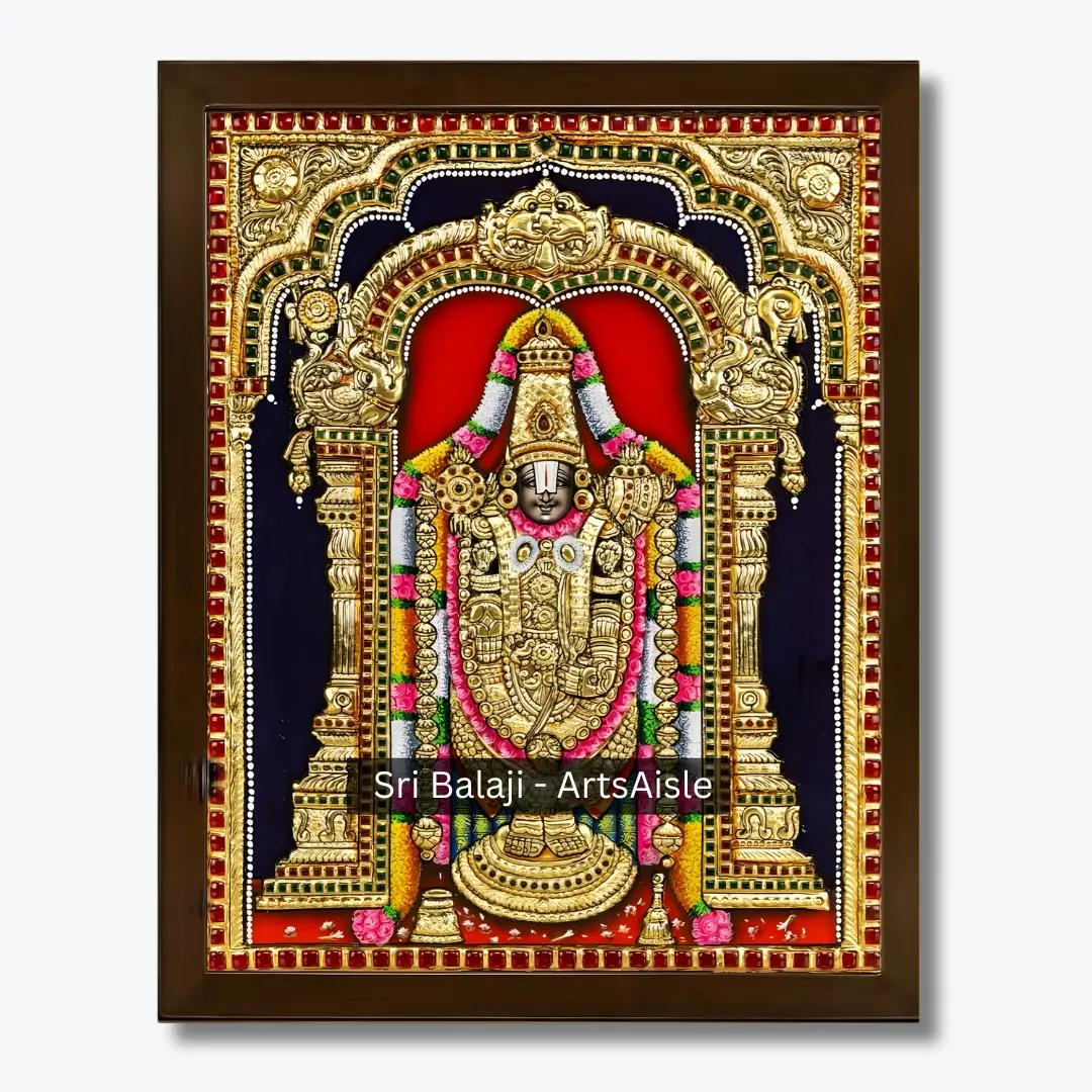 Home sribalaji tanjore painting wall art