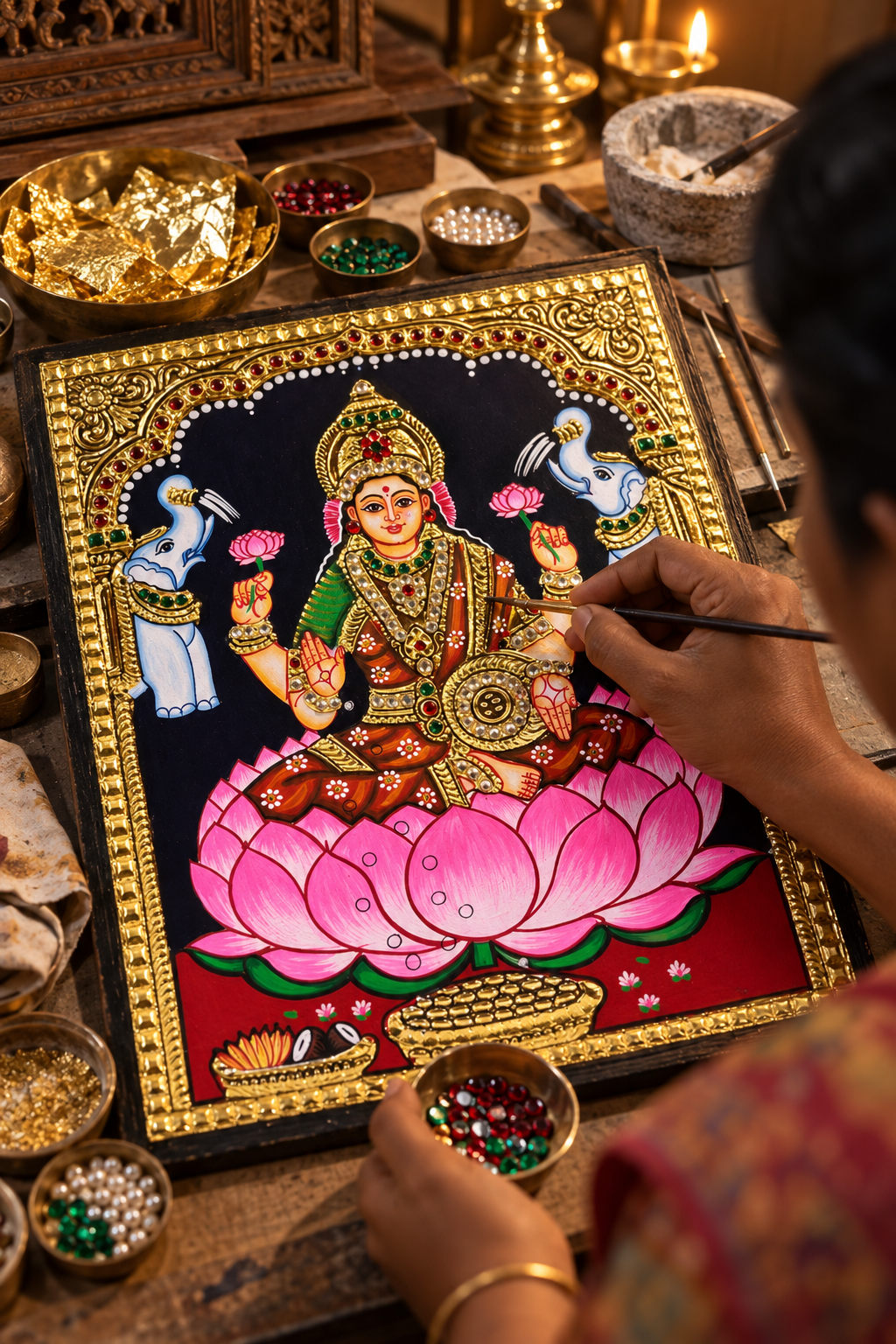 Tanjore painting of Lakshmi