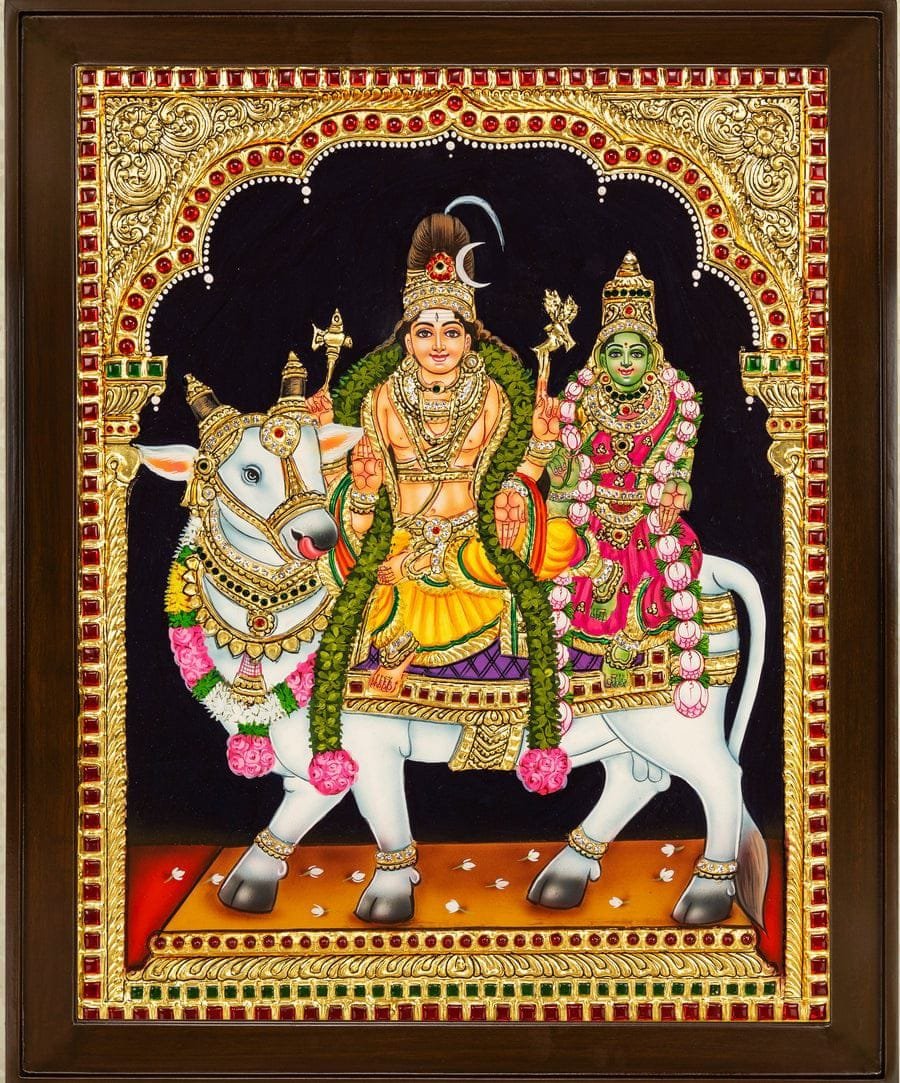 Tanjore Painting of Shivaparvati